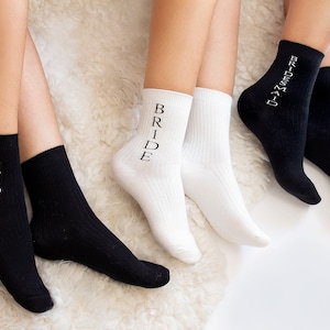 Custom Bachelorette Socks: Bride & Bridesmaid Gifts