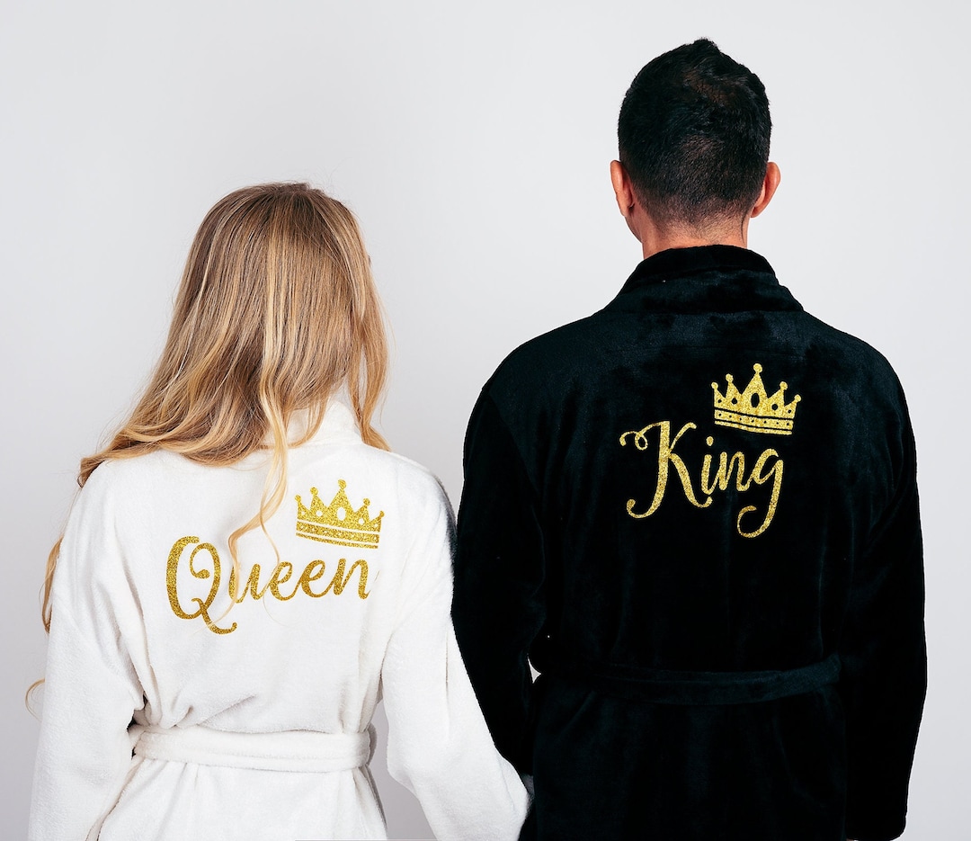 King and Queen Plush Bathrobes,mr and Mrs Cozy Terry Bathrobes