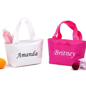 Customized Lunch Tote bags, Insulated Cooler bag, Lunch box with name, Gifts for her, Bridesmaid Gifts. Customized Gifts, Welcome gifts