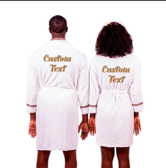 His and Her Bathrobe, Custom Cozy Terry Bathrobes, Matching Bathrobes for Couple, Wedding robes, Personalized bathrobes, Gift for him -Brown
