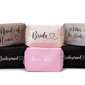Personalized Makeup Bag, Bachelorette gifts, Bridesmaid  Personalized Make up Up Pouches, Bridesmaid Proposal, Bridesmaid gifts-vinyl