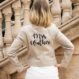 Bridal Leather jacket, Mrs Custom jacket, Wedding Jacket, Personalized jacket, Bridal gift, Mrs Leather jacket, Bride to be gift -rivet