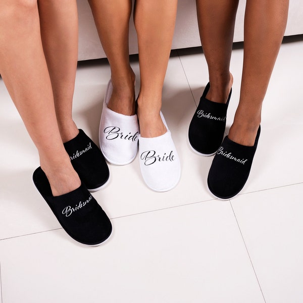 Custom spa slippers, Bachelorette slippers, Bridesmaids slippers with names, Bridal slippers, Party slippers, Bridal slippers-alfresco