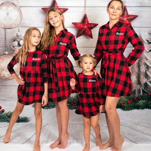 Plaid Buffalo Dresses , Family Matching Christmas Dresses, Christmas gifts, Mommy and me Dresses , Red Christmas dresses, Custom dress