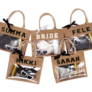 Custom Bride transparent tote bag, Bride to be beach bag, bride honeymoon bag, bridesmaids gifts, bride gifts, beach tote bag, Bride patc image 9