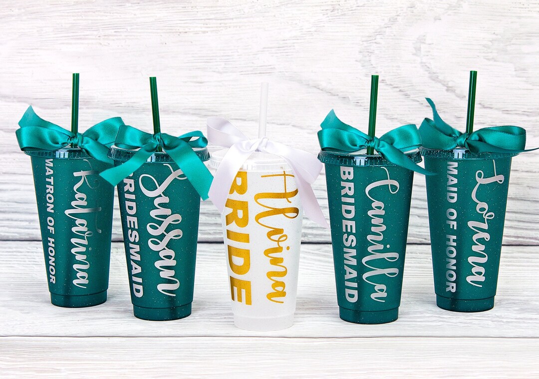 Custom Personalized Plastic Tumblers, Bridesmaid Tumblers, Bachelorette