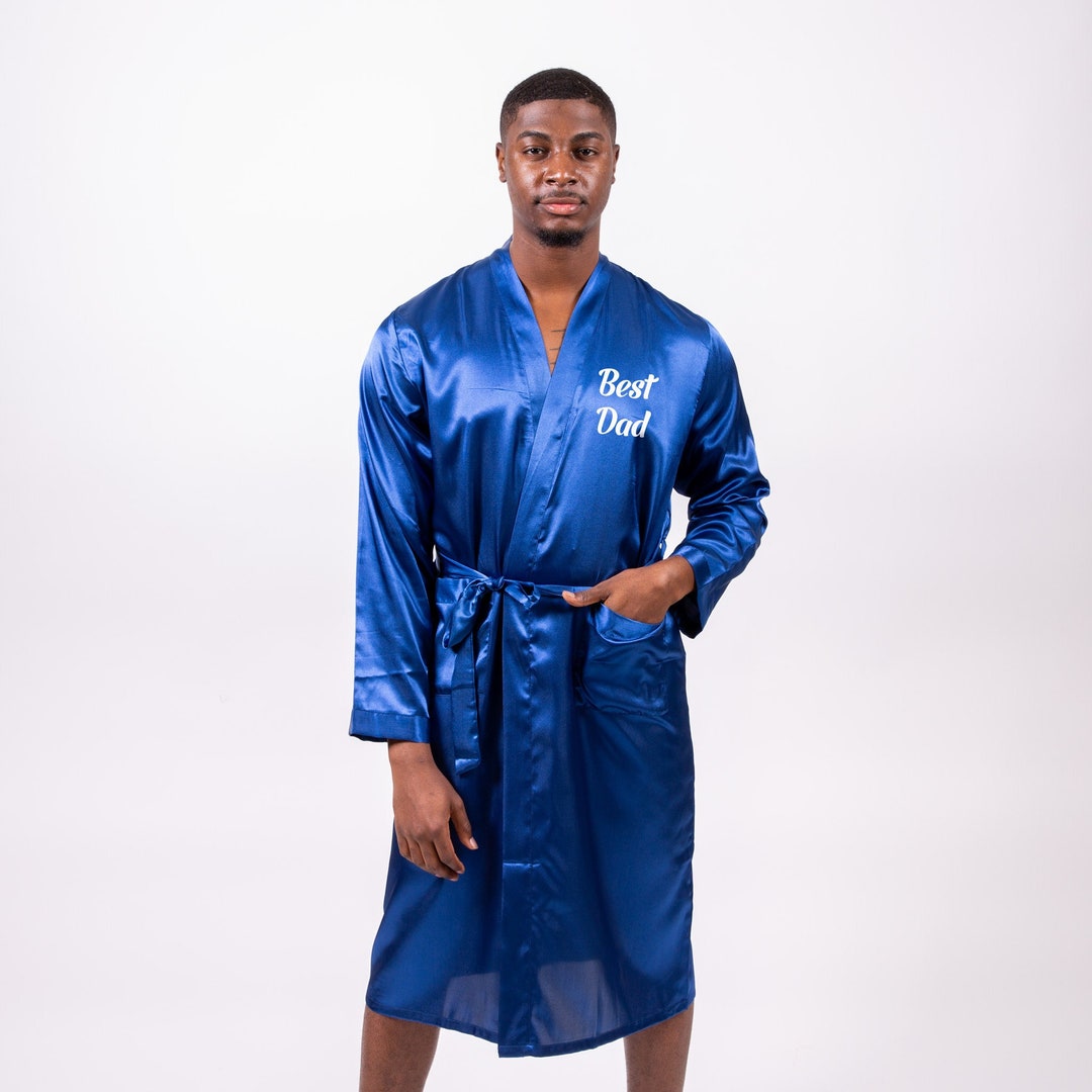 Custom Satin Men's Robe, Groom Robes, Men's Sating Long Robe, Best Men
