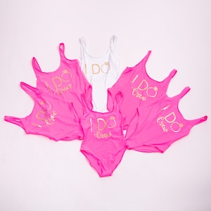 Bachelorette Party swimsuits, Bride to be swimsuits, I DO CREW swimsuits, I Do Bridal bachelorette Party Swims for Bridesmaids, Bride to be