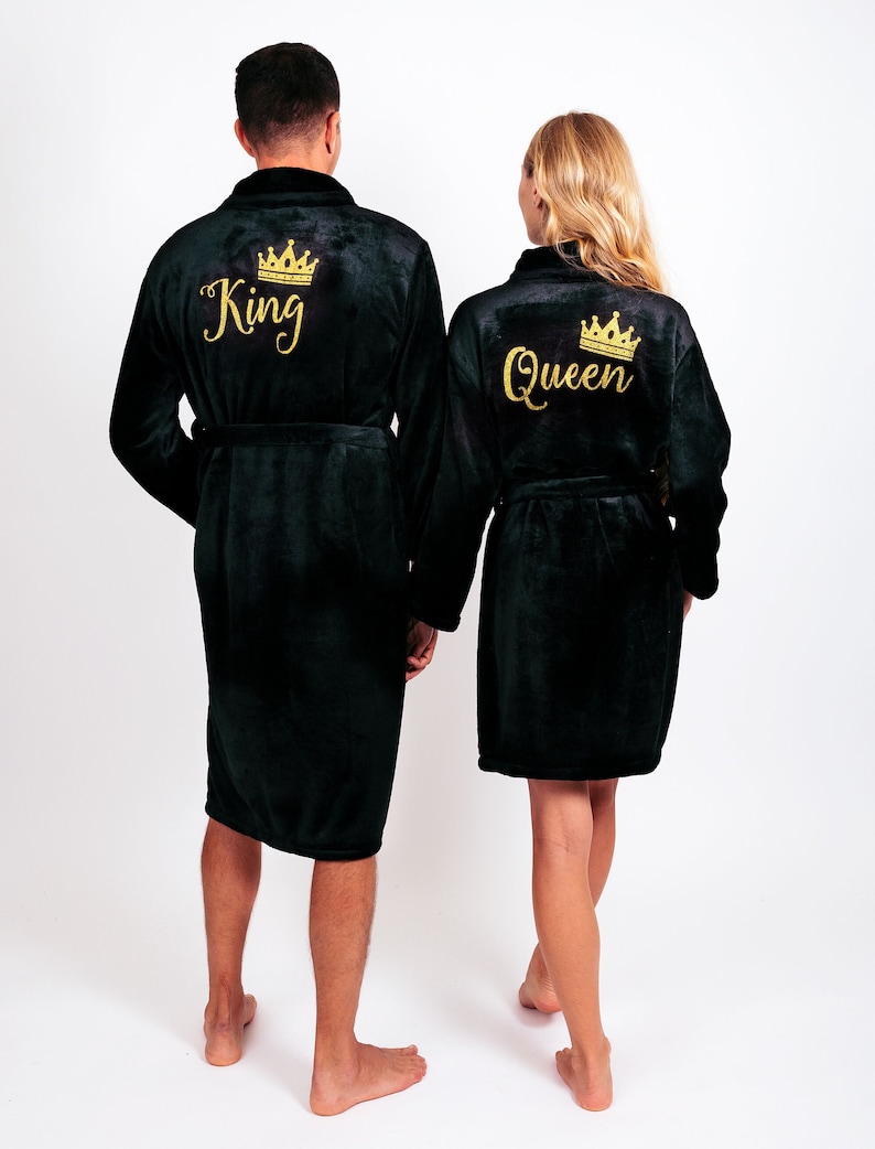 Valentines Day Gift, Matching King and Queen Plush Bathrobes, Mr/mrs