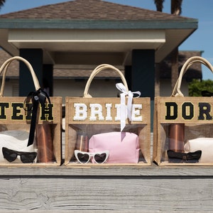 Custom Bridesmaid Beach Tote Bag: Transparent Bachelorette Gift