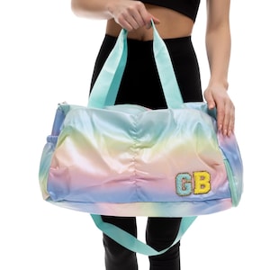 Personalized Rainbow Duffel Bag: Kids Travel, Dance, Gym