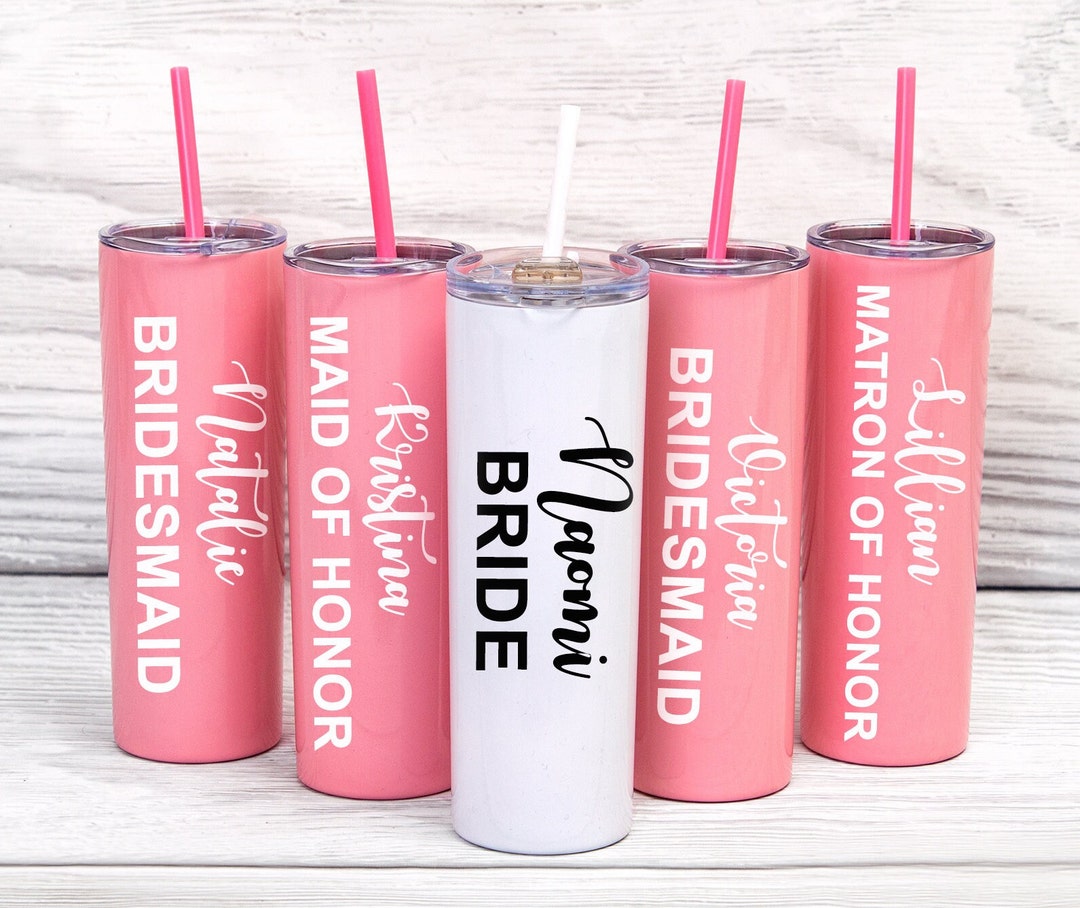 Personalized Tumblers With Straw, Custom Bridesmaids Tumblers