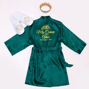 Quinceanera gift, Quinceanera robes, Custom robe+slippers, Mis 15, Mis Quince, Customized gift, 15 Anos gift, Gift for best friend