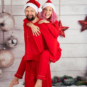 Solid Red Christmas Pjs Etsy