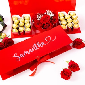 Caixa de presente vazia para a mãe, caixa de presente para o dia das mães, caixa de presente para flores e doces, caixa de presente personalizada para a mãe, caixa de presente vermelha para flores para a mãe