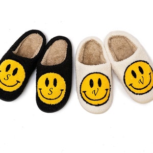 Smiley slippers, Be happy slippers, Cozy slippers, Happiness Slippers, Bridesmaids slippers, Bachelorette gifts, Slippers with a smile