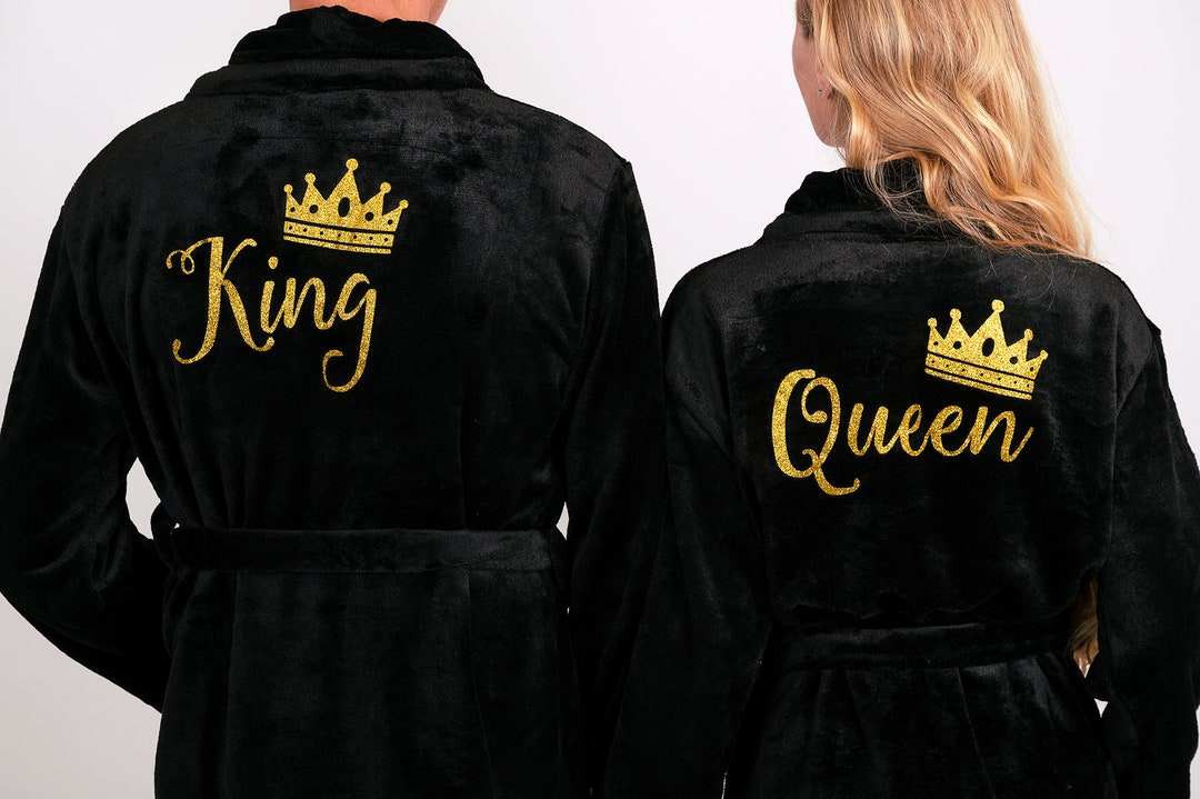 Matching King and Queen Plush Bathrobes, Mr and Mrs Cozy Terry