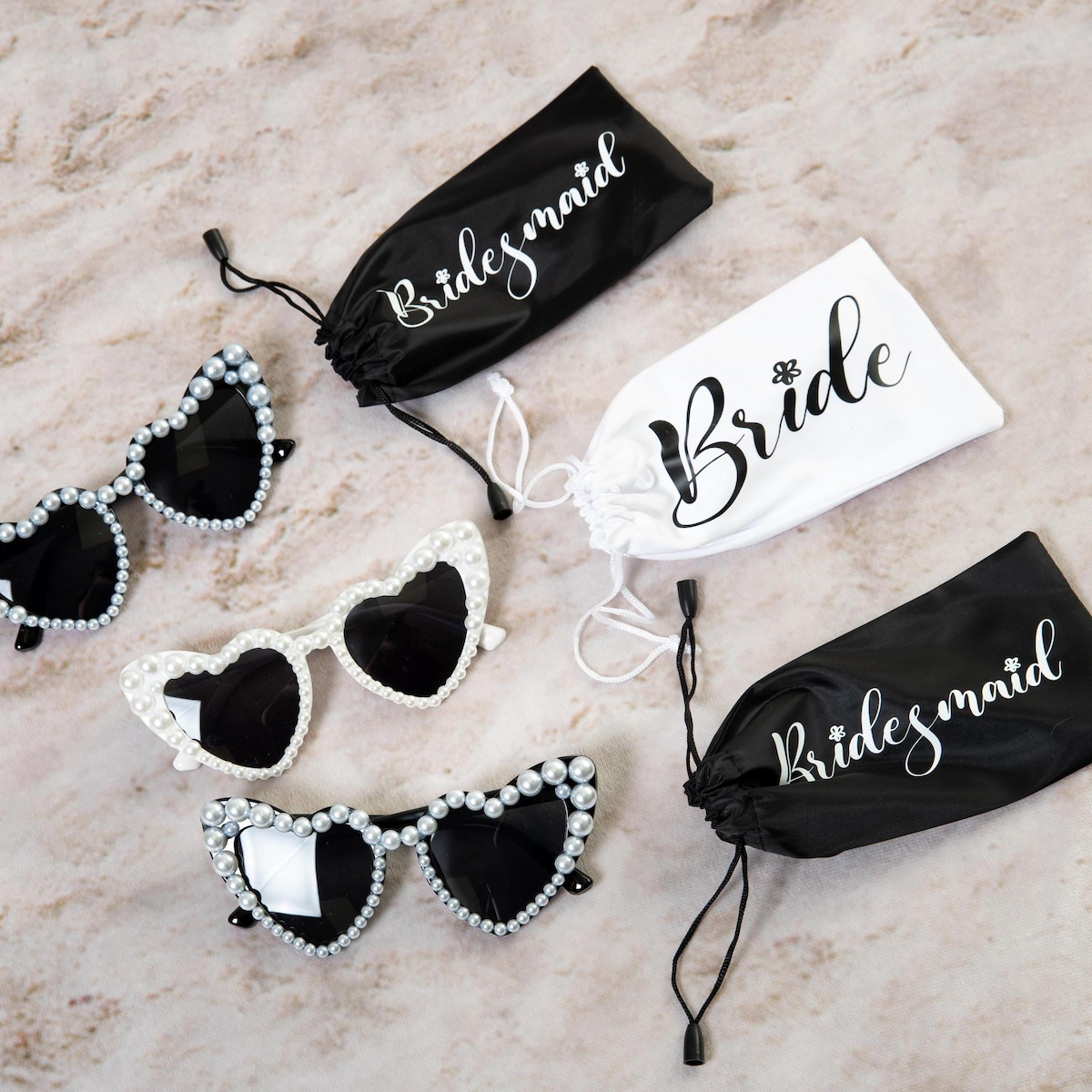 Heart Pearls Sunglasses, Bridesmaid Sunglasses, Bachelorette Sunglasses, Bridesmaid Gifts, Personalized Gifts, Bride Sunglasses, Bridal Gift - Etsy