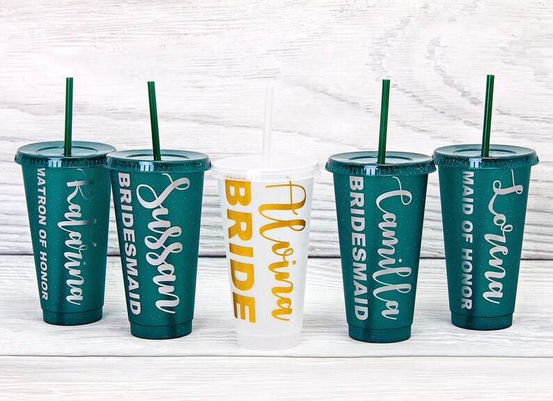 Bridesmaids Custom Plastic Tumblers Personalized Tumblers Etsy
