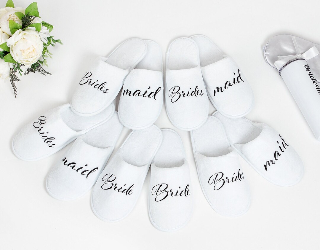 Bachelorette Slippers, Custom Spa Slippers, Bridesmaids Slippers With ...