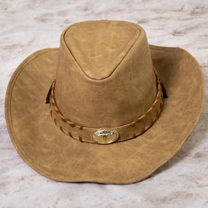 Personalized PU Leather Cowboy Hat: Custom Western Costume