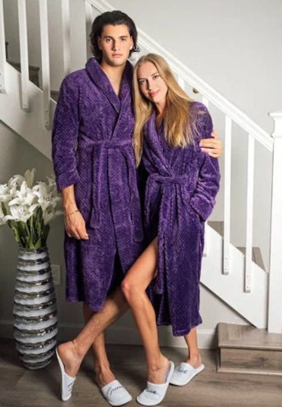 Peignoirs longs assortis pour le roi et la reine peignoirs M. et Mme peignoirs moelleux gaufres pour couple peignoirs personnalises de style1 Etsy France
