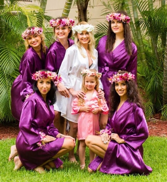 Set of 5 Custom Bridesmaids Robes Bachelorette Party Robes