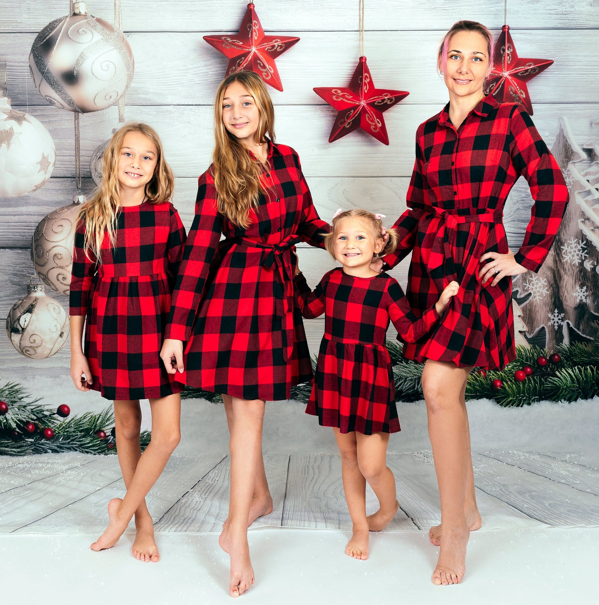 Buffalo plaid christmas dress deals