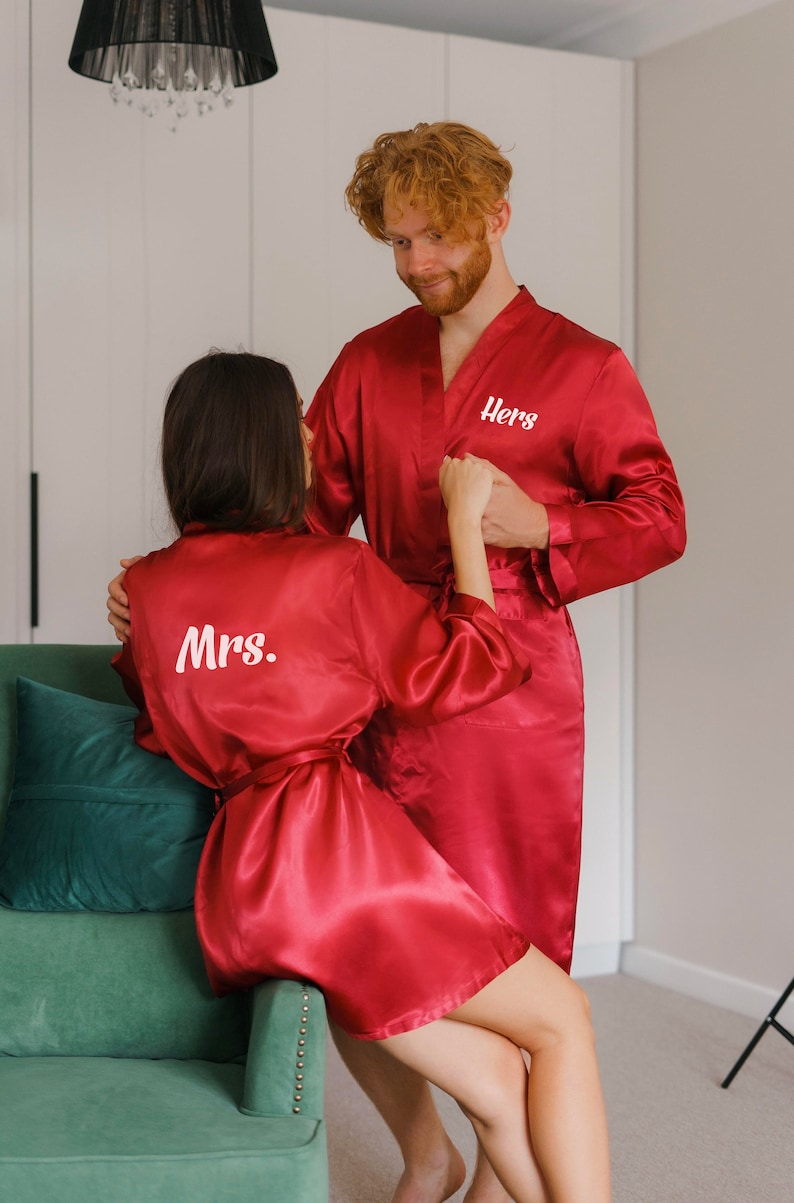 Matching King and Queen Satin Robes Mr and Mrs Robes Etsy