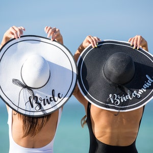 Bridesmaid Sun hats with large brims, Customized sun hats, Bachelorette floppy hats, Bridesmaid gifts, Girls trip hat, Bridal sun hat-large