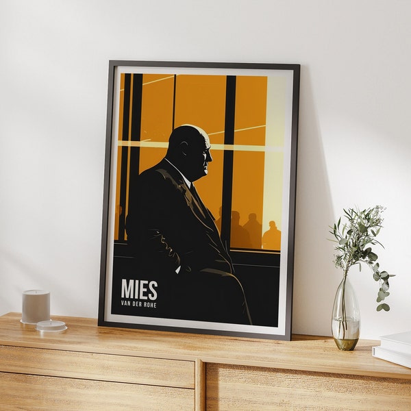 Mies Van der Rohe Art Poster Architecture Digital Print Modern