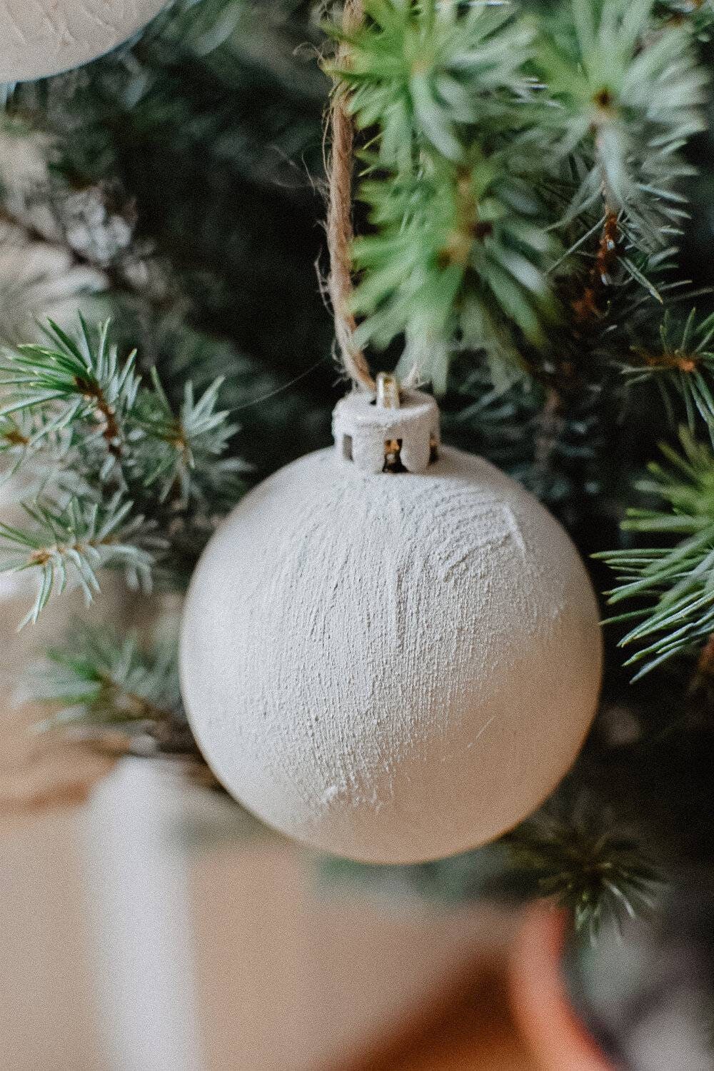 Upcycled Modern Christmas Bauble Neutral Natural Scandi Etsy