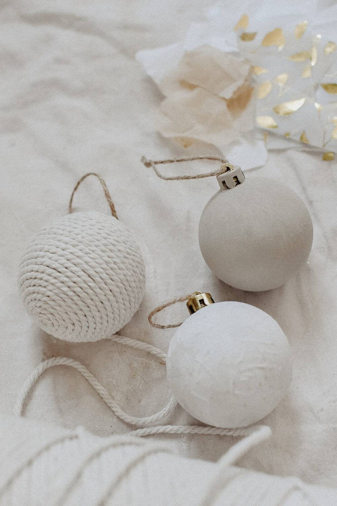 Upcycled Modern Christmas Bauble Neutral Natural Scandi Etsy UK