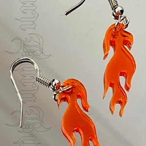 Small Orange Flame Earrings ! !