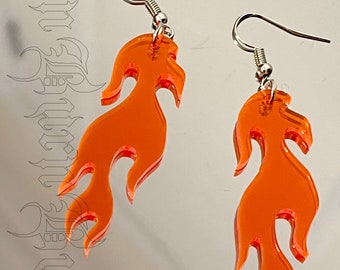 Exaggerated Acrylic Geometric Flame Earrings – Lightweight Dangle Drop Statement Earrings For Women - View #9