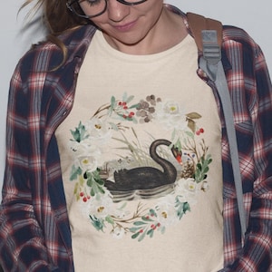 Swan TShirt, Cottagecore Aesthetic, Floral Shirt, Cottagecore Shirt, Fairycore, Floral Tee, Floral TShirt, Romantic Shirt