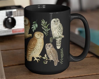 Owl Mug, Cottagecore Coffee Mug, Gardening Gift, Cottagecore Mug, Ceramic Coffee Cup, Large Coffee Mug, Naturecore Decor, Nature Lover Gift