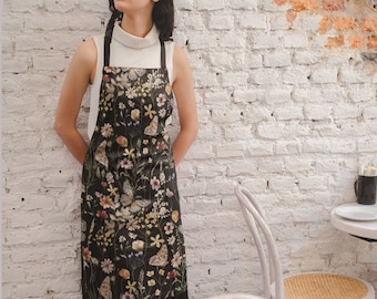 Wildflower Aprons, Floral Apron, Aprons for Women, Boho Wildflowers, Cooking Apron, Flowers Apron, Apron for Baking, Wildflower Baking Apron