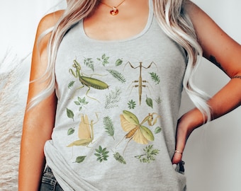 Praying Mantis Tank Top, Praying Mantis, Mantis TShirt, Mantis Shirt, Camping Tank Top, Shirt for Camping, Botanical TShirt, Insects TShirt