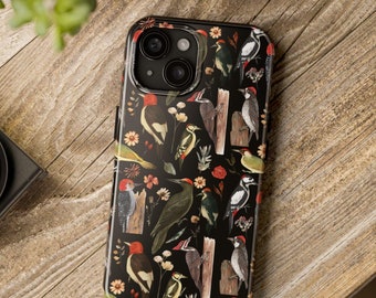 Woodpecker Phone Case, Birds Phone Case, Tough Phone Case,  iPhone 16 15 14 13 12 11 Pro Max, Protective Phone Case, iPhone Casing