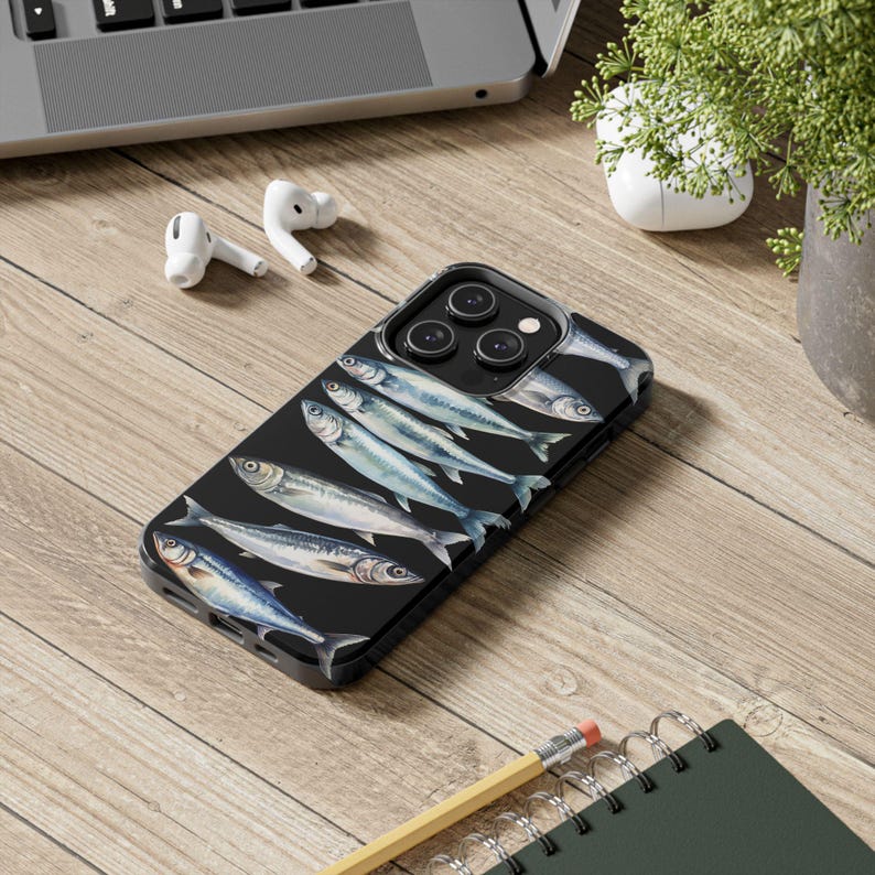 Sardine Phone Case,Nautical Phone Case, Fish Phone Case, iPhone 16 15 14 13 12 11 Pro Max, iPhone Phone Case, Summer Phone Case 画像 5