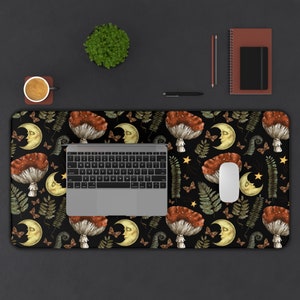 Witchy Desk Mat, Celestial Desk Mat, Witch Desk Accessories, Dark Cottagecore Desk Mat, Aesthetic Mouse Pads, Large Desk Mat, Desk Protector