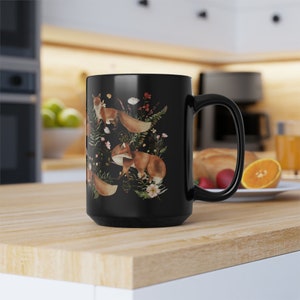 Fox Coffee Mug, Botanical Coffee Cup, Wildflowers Mug, Coffee Cup for Women, Woodland Decor, Gardening Gift, Fox Coffee Cup image 8