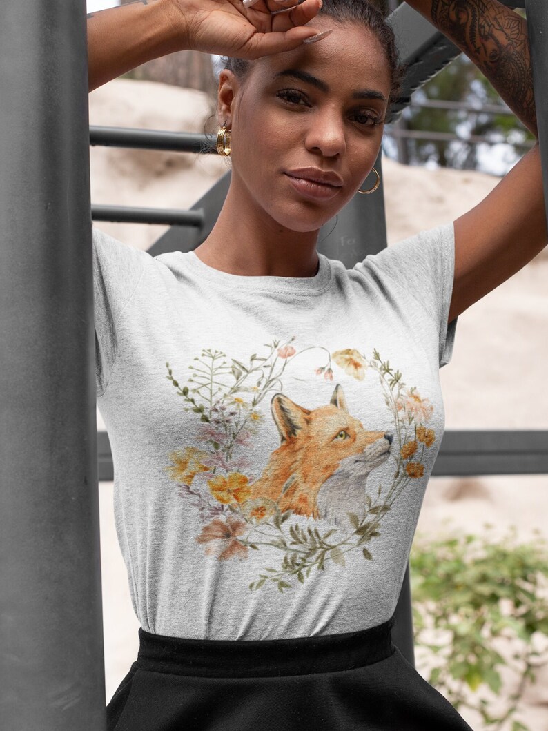 Renard Floral Naturel Cottagecore' Sweat à Capuche Unisexe