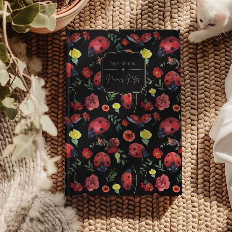 Ladybug Notebook Ladybug Personalized Journal, Ladybugs Notebook, Hard Cover Name ...