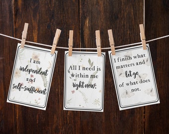 Affirmation Cards Printable, Affirmation Cards Digital, Positive Affirmations, Positive Affirmation Cards, Manifestation Cards, Wildflowers