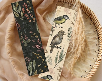 Printable Bookmarks, Gothic Bookmark, Gothic Bookmarks, Digital Bookmarks, Set of 4 Bookmarks, Bookmark Download, Birds, Download Bookmarks