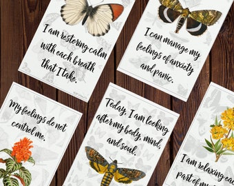Affirmation Cards Printable, Affirmation Cards Digital, Positive Affirmations, Anxiety Cards, Anxiety Relief, Coping Cards, 80 Cards