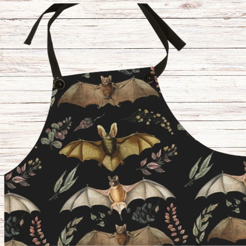 Bat Apron Kitchen Apron Dark Cottagecore Decor Forestcore - Etsy