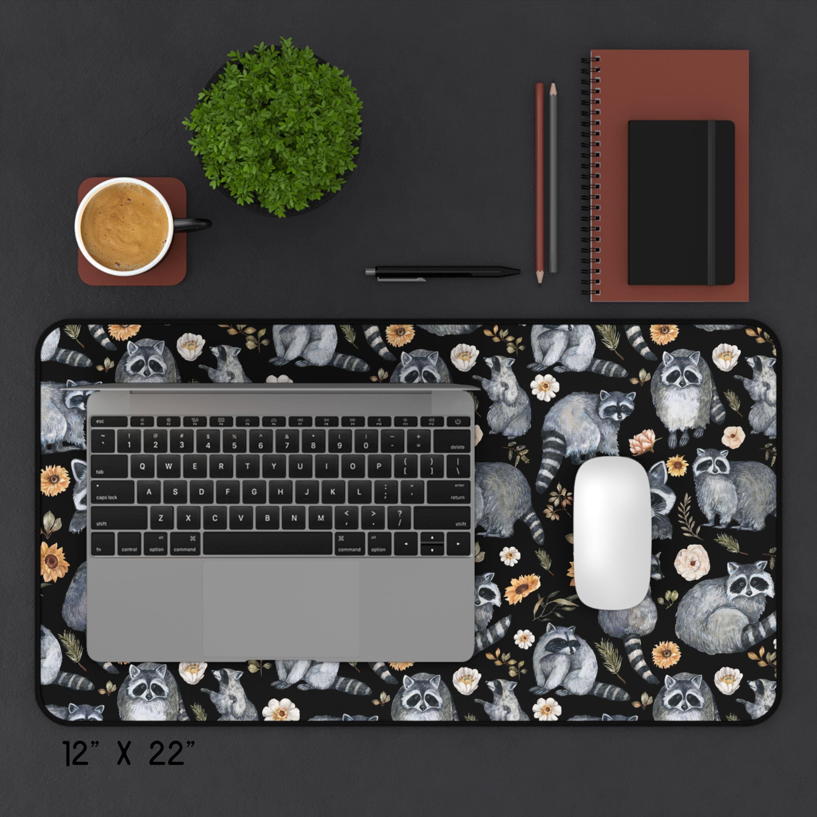 Desk Racoons Raccoon Desk Mat, Cute Raccoons Desk Decor, Woodland Animals Mouse Pad ...